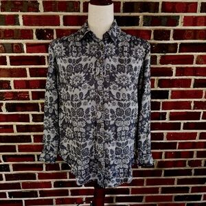 Pilcro‎ Gauzy Long Sleeve Wool Blend Shirt Womens XXS